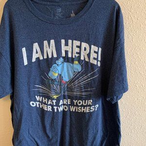 Disney Aladdin Mens XL Blue Short Sleeve Tshirt with Genie